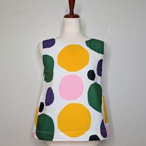 Marimekko x Uniqlo Multicolor Dot Print Cotton Sleeveless‎ Blouse Size XS